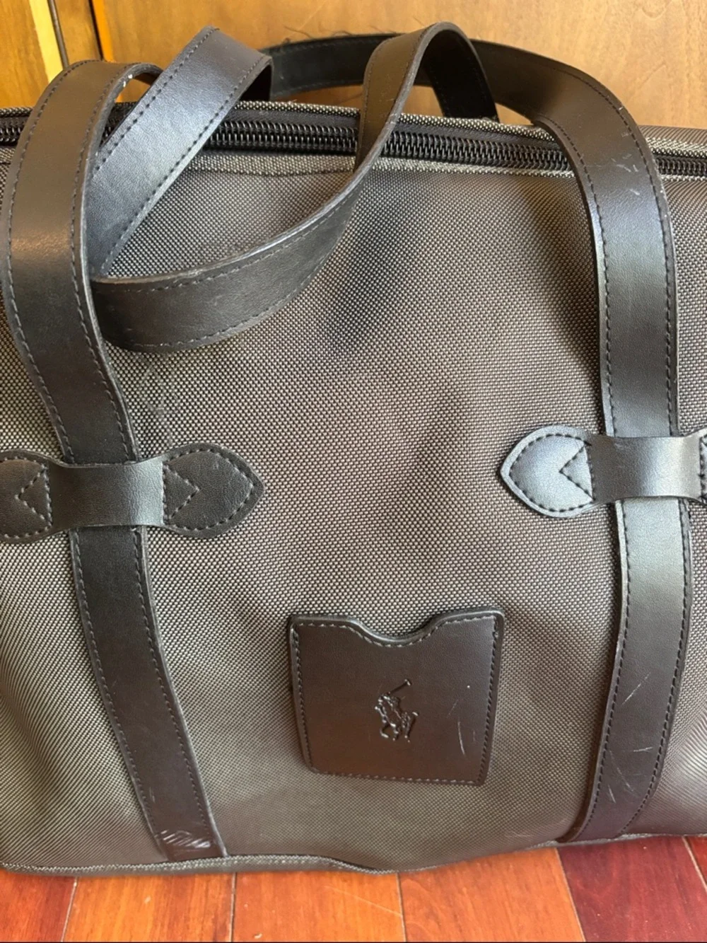 Ralph Lauren Signature‎ Logo Bag Carry-On Duffel Weekender Charcoal w/Black